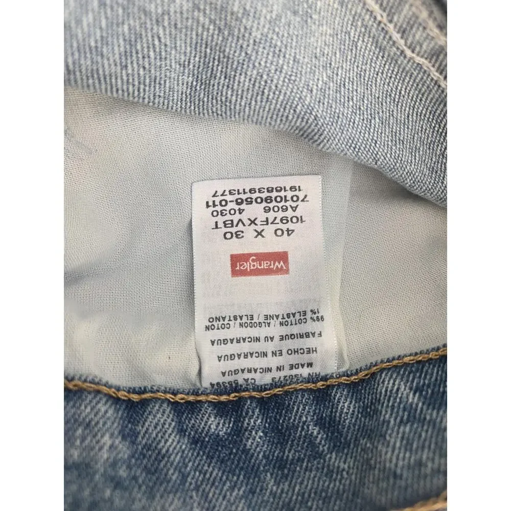 Wrangler Jeans Men 40x30 Blue Flex For Comfort Relaxed Fit Stretch Whiskers